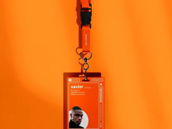 Front View of a Realistic ID Card Mockup 1