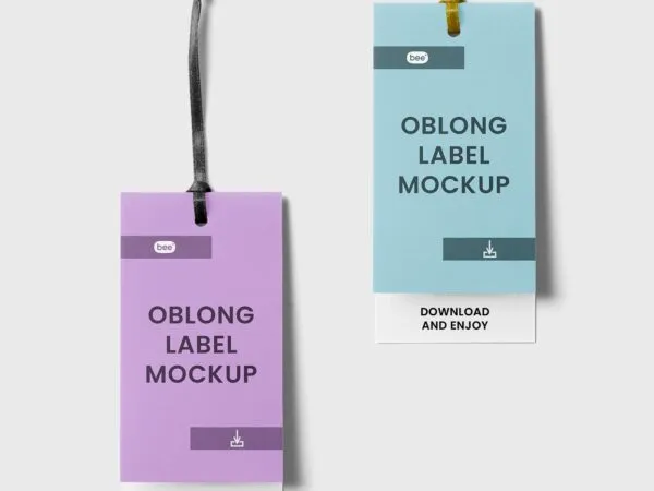 Front View of a Rectangular Tag Mockup 1