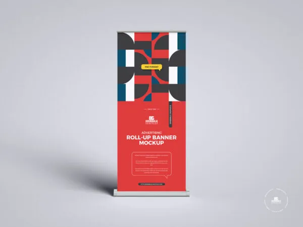 Front View of a Roll Up Banner Mockup 1