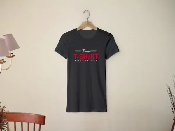 Front View of a Short Sleeved T shirt Mockup 1