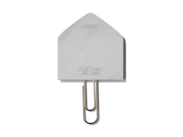 Front View of a Small Pinned Envelope Mockup 1