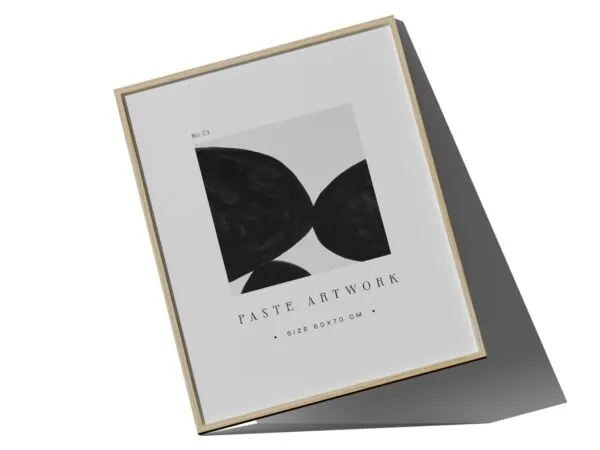 Front View of a Square Frame Leaning on the Edge Mockup 1