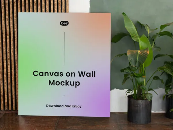 Front View of a Square Poster Mockup Leaning Against the Wall 1