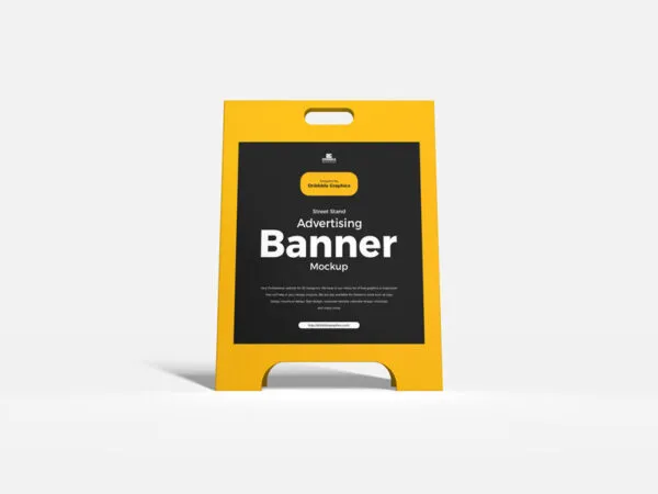 Front View of a Standing Banner Mockup 1