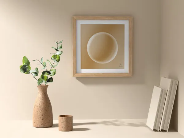 Front View of a Wooden Square Picture Frame Mockup 1