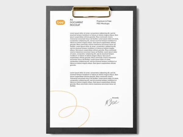 Front View of an A4 Paper Board Mockup 1
