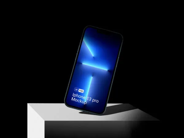 Front View of iPhone 13 Pro Mockup on Block 1