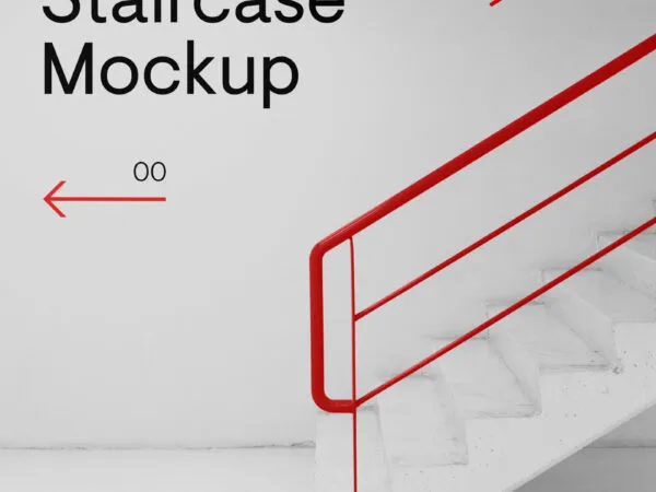 Front View of the Building Staircase Mockup 1