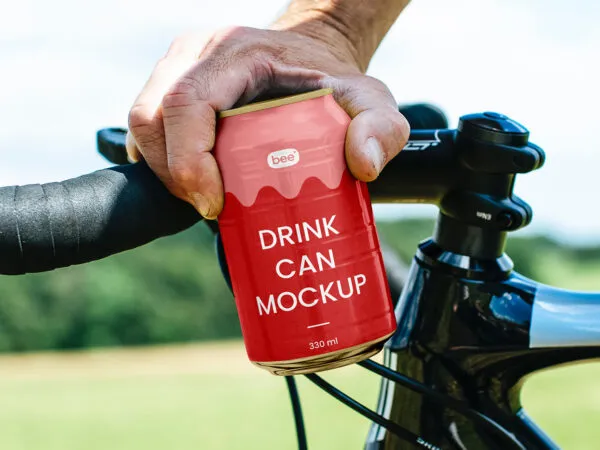 Front Vision of Aluminum Can Mockup 1