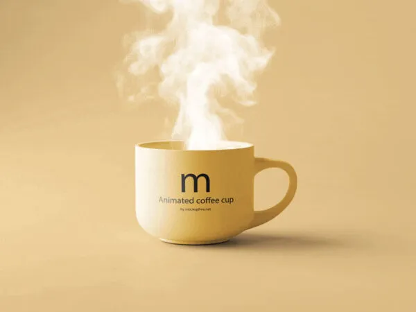Front Vision of Animated Coffee Cup Mockup 1