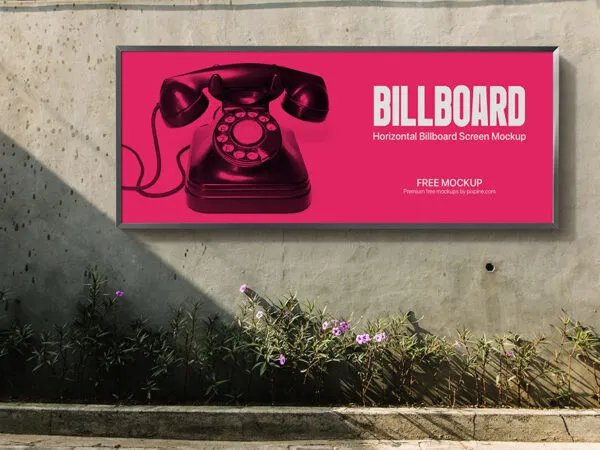 Front Vision of Horizontal Billboard Mockup 1