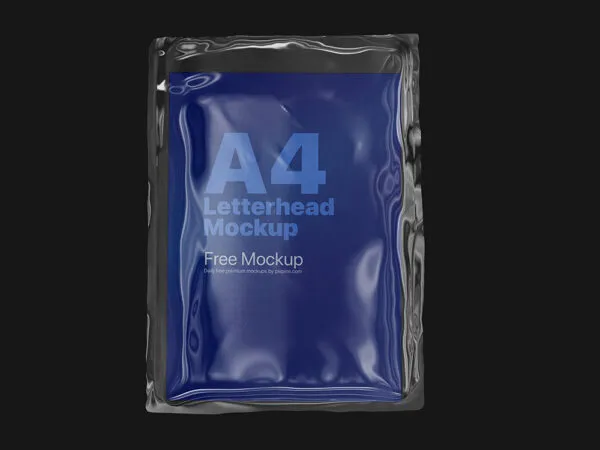 Front Vision of Plastic Wrapped A4 Letterhead Mockup 1