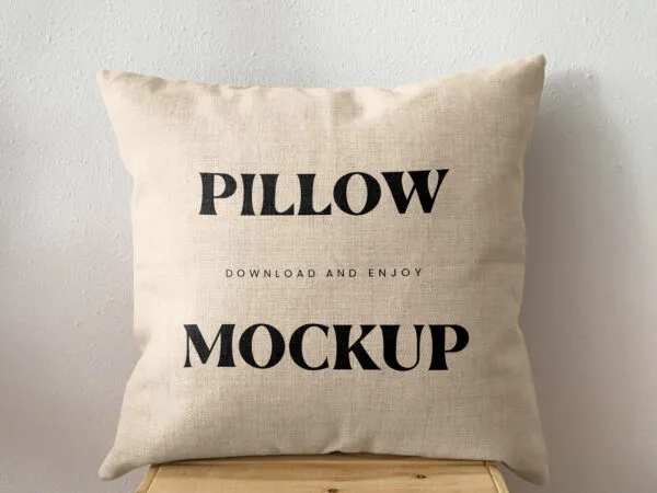 Front Vision of Square Pillow Mockup 1