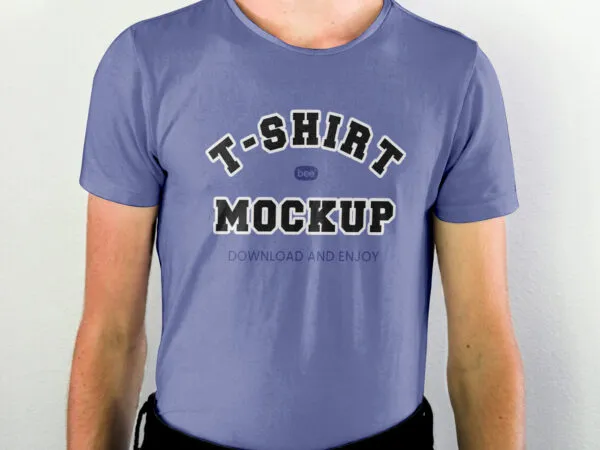 Front Vision of T Shirt Mockup on Men 1