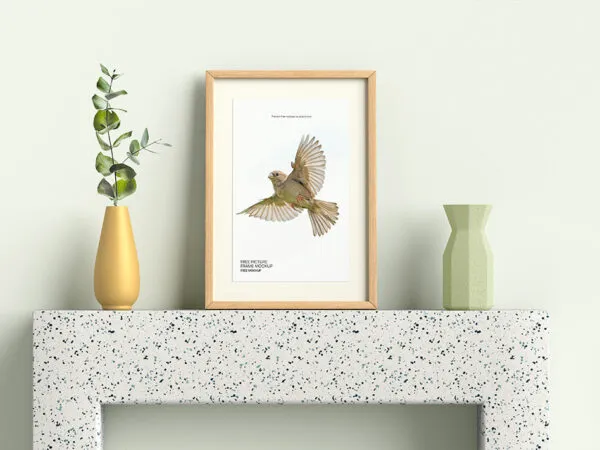 Front Vision of Wooden Picture Frame Mockup 1