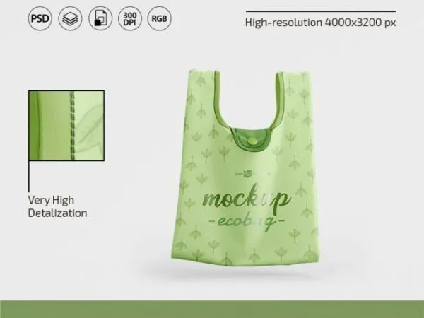 Front and 34 View of Two Floating Bag Mockups 1