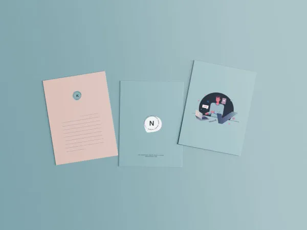 Front and Back A5 Postcards Mockup Set 1