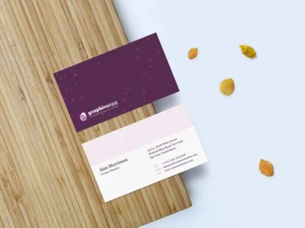 Front and Back Business Card Mockup 1
