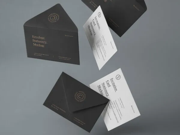 Front and Back Levitating Envelope Mockup 1