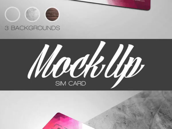 Front and Backside View SIM Card Mockup 1