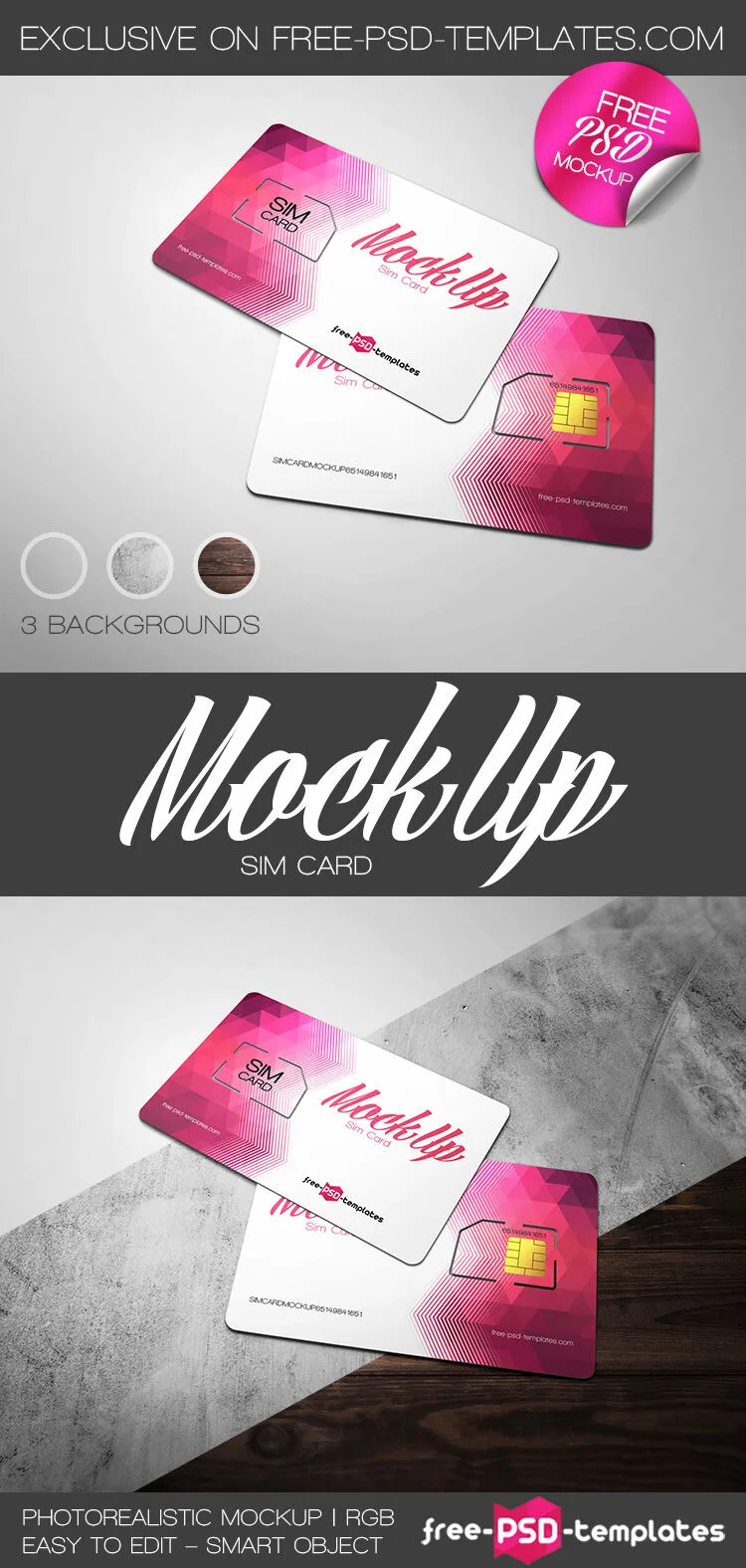 Front and Backside View SIM Card Mockup - Designers Lab | Download ...