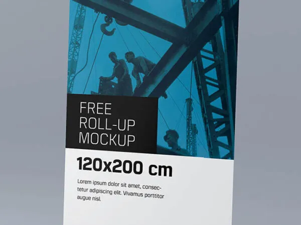 Front and Perspective View Roll Up Mockups 1