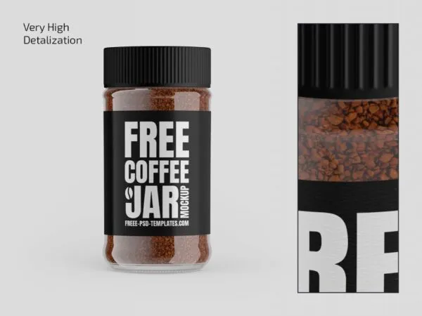 Front and Perspective View of 3 Coffee Jar Mockups 1