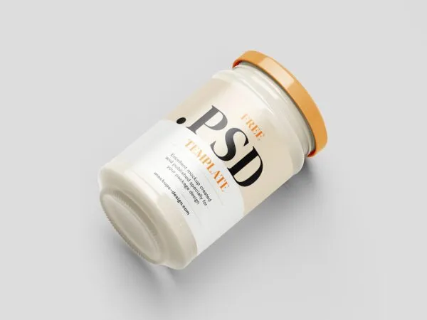 Front and Perspective View of 3 Cream Jar Mockups 1