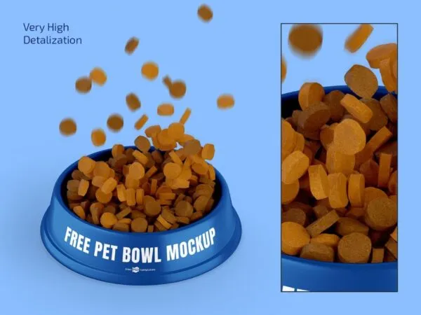 Front and Perspective View of 3 Pet Bowl Mockups 1