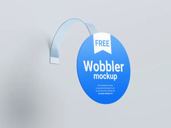 Front and Perspective View of 3 Round Wobbler Mockups 1