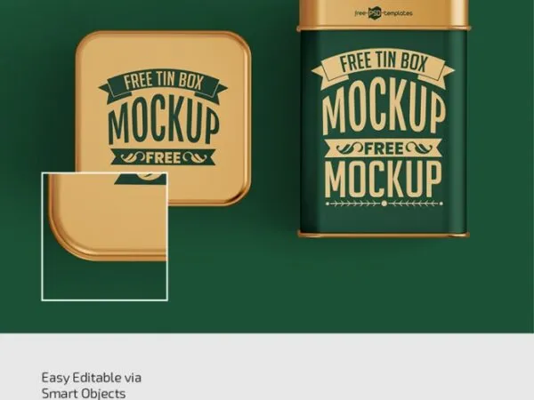 Front and Perspective View of 3 Tin Box Mockups 1