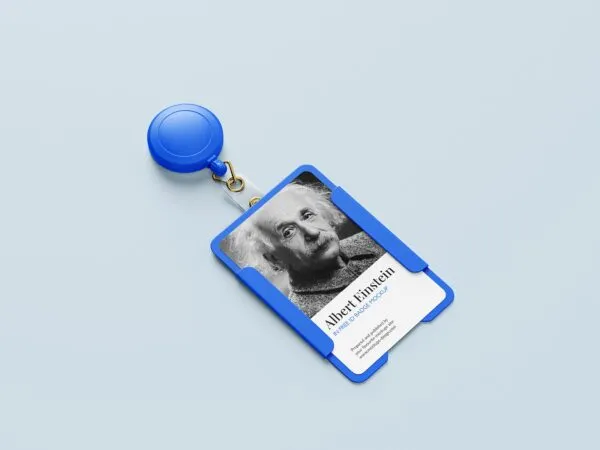 Front and Perspective View of 4 ID Badge Holder Mockups 1