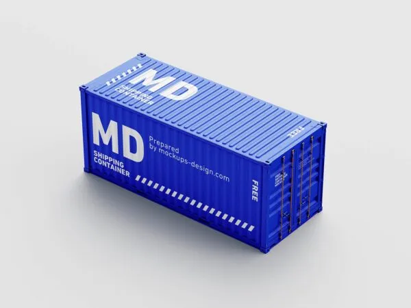 Front and Perspective View of 4 Shipping Container Mockups 1