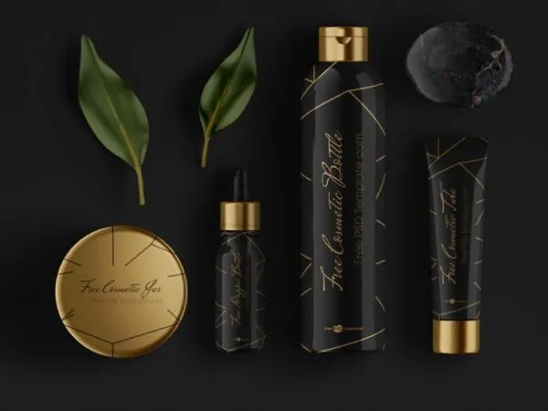 Front and Top View of Two Cosmetic Set Mockups 1