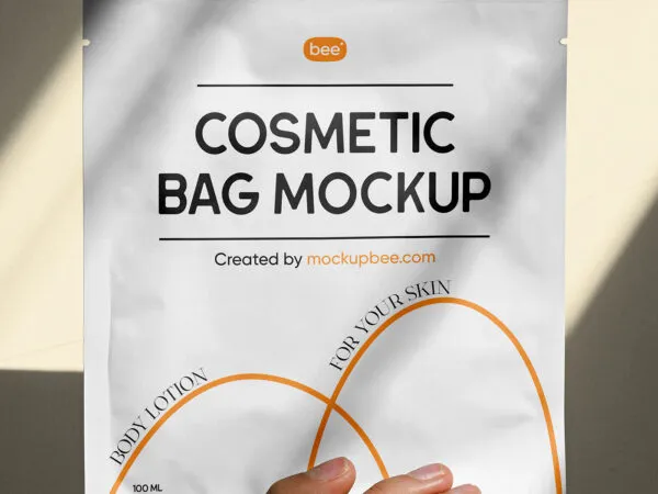 Front sight of Cosmetic Packaging Sachet Mockup 1