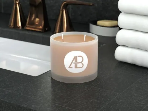 Frosted Glass Candle Mockup 1