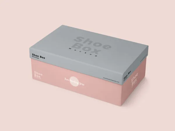 Full Customizable Side View Shoe Box Mockup 1