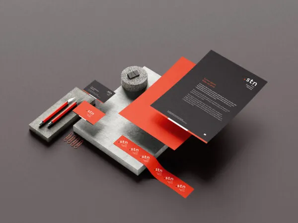 Full Set of Four Stationery Mockups from Different Angles 1