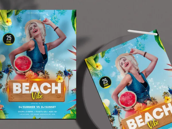 Fun Beach Vibe Flyer Template 1
