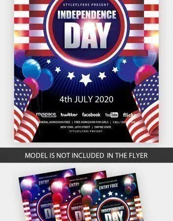 Fun Creative Independence Day Party Flyer Template 1