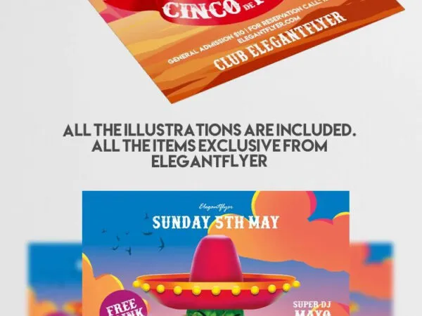 Fun Illustrative Cinco de Mayo Event Flyer Template 1