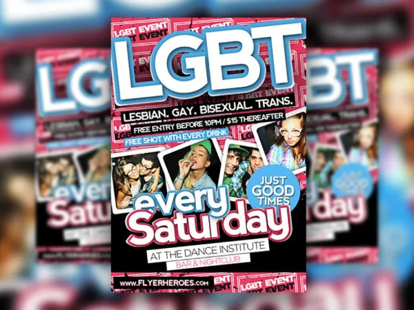 Funky Creative LGBT Party Flyer Template 1