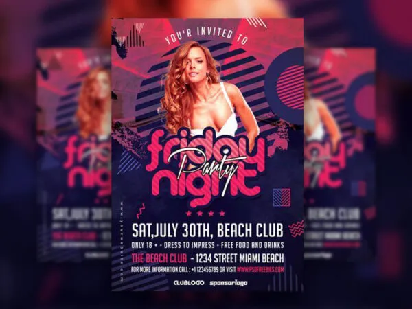 Funky Party Invitation Flyer Template 1