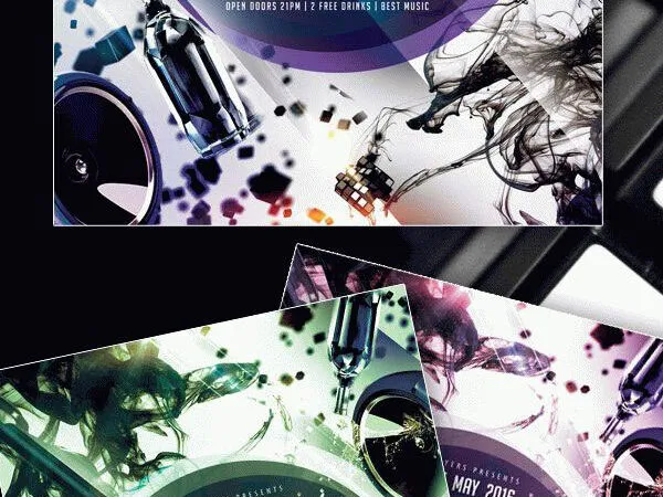 Futuristic Artistic Nightclub Party Flyer Template 1
