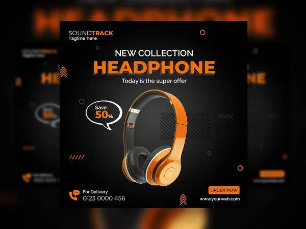 Futuristic Black Electronics Product Sales Flyer Instagram Post Template 1