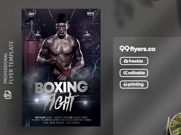 Futuristic Boxing Tournament Flyer Template 1