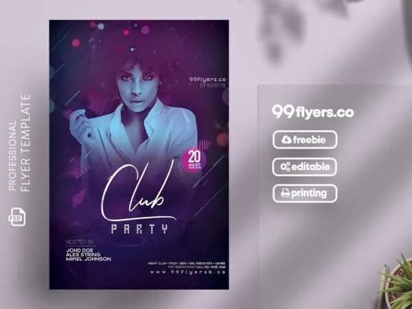 Futuristic Club Events Flyer Template 1