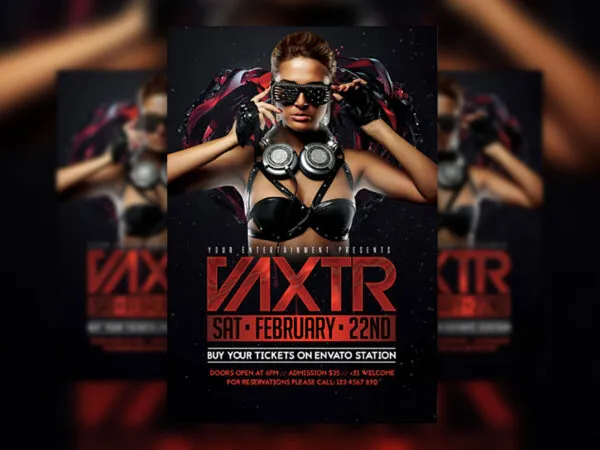 Futuristic Club and Music Events Flyer Template 1