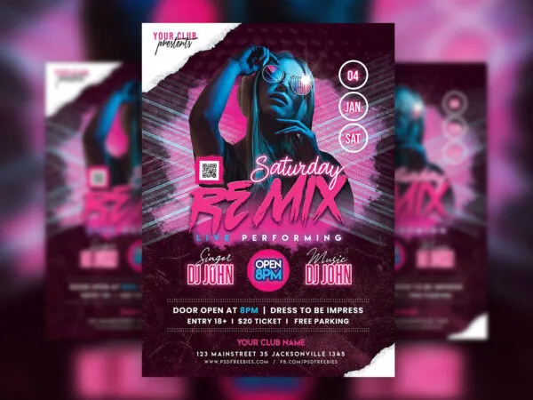 Futuristic DJ Party Flyer Template 1