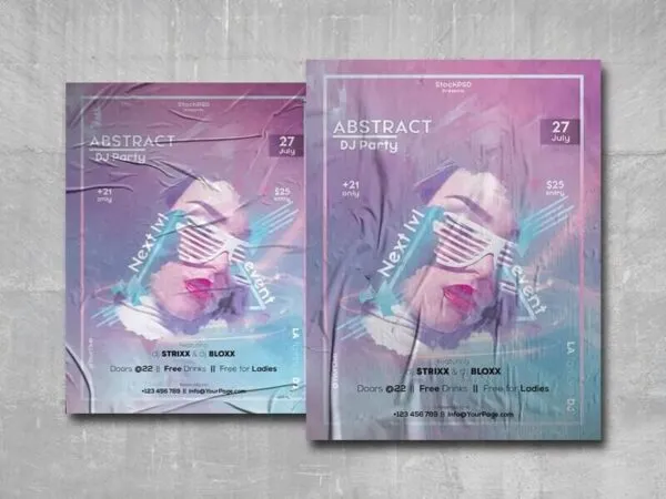 Futuristic DJ Party Poster Template 1